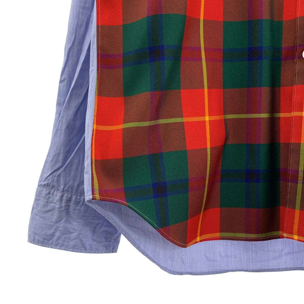 COMME des GARÇONS HOMME PLUS | 2020 秋冬 |混合材質格紋常規領襯衫 | SHOPBOP尺寸 M |男士