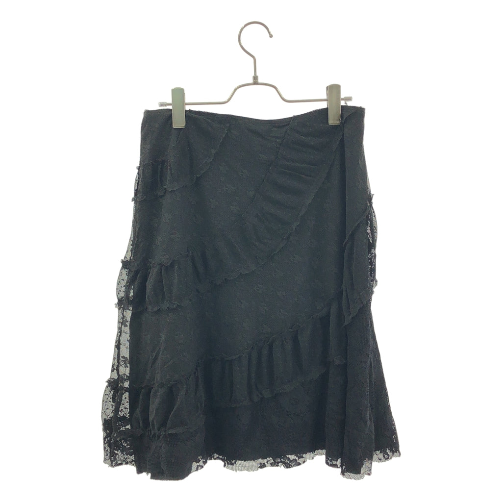 ANNA SUI / アナスイ | アシンメトリー レース スカート / 裏地付き | S | レディース