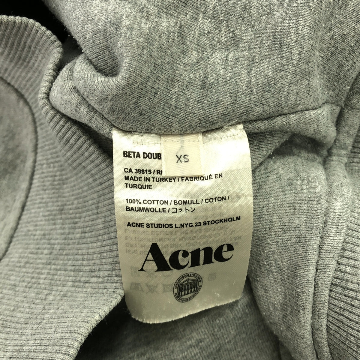 Acne / アクネ | BETA DOUBLE AW13 モックネック スウェット | XS | グレー / ブラウン | レディース Acne / アクネ | BETA DOUBLE AW13 モックネック スウェット