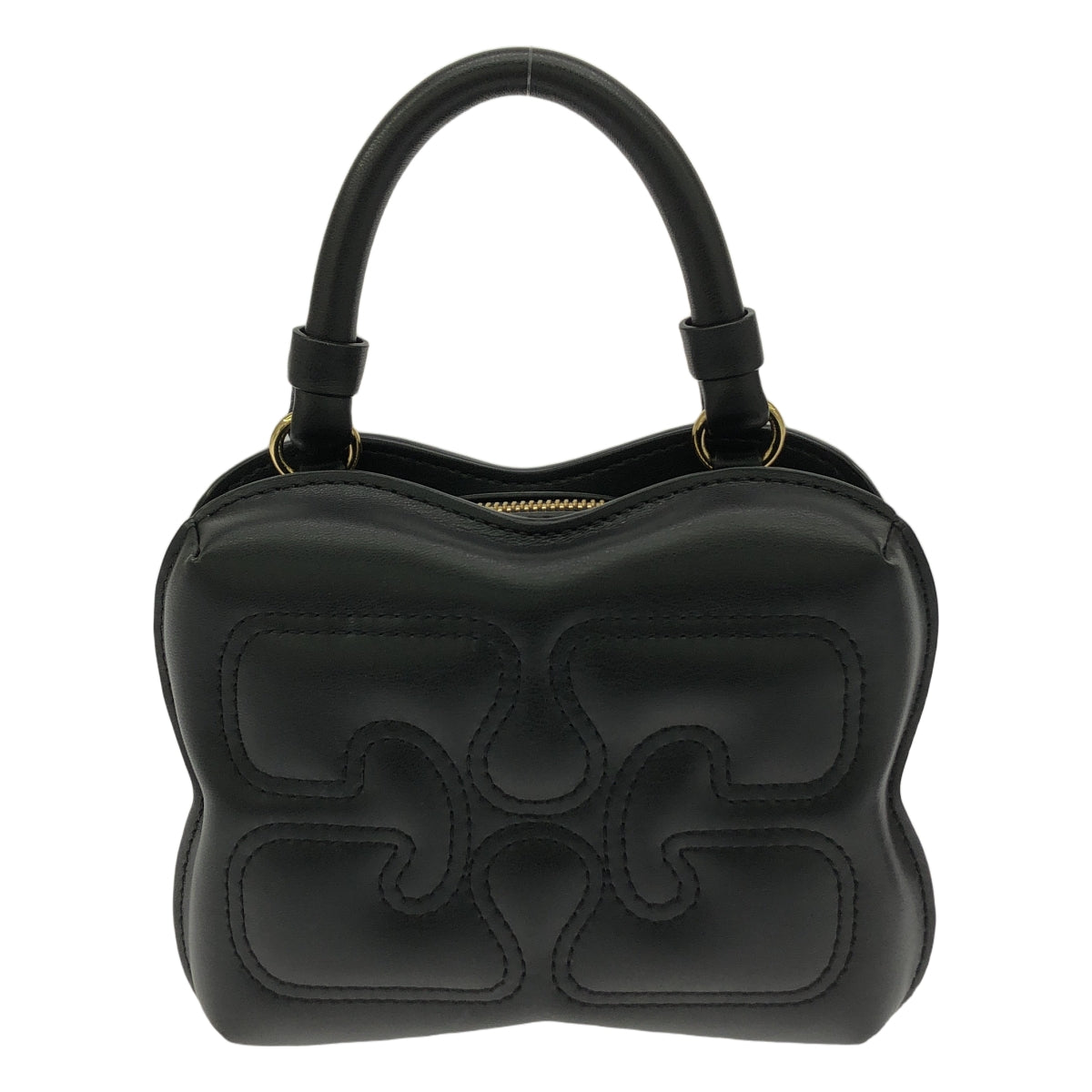 【美品】  Ganni / ガニー | BUTTERFLY CROSSBODY / バタフライ クロスボディ 2way ショルダー付き レザー ハンドバッグ | one size | ブラック | レディース