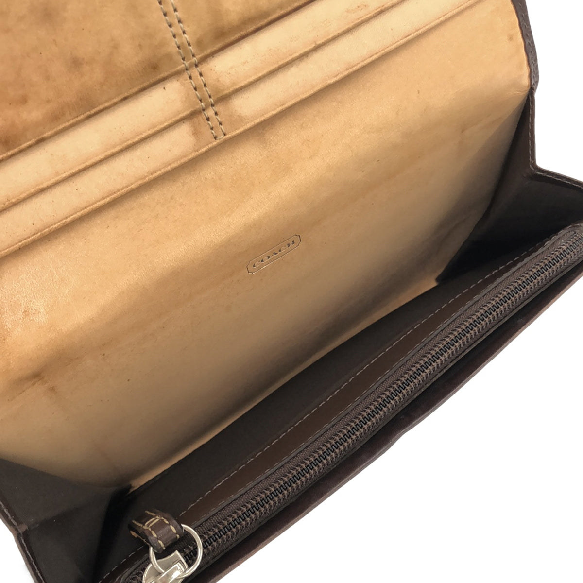 COACH / コーチ | レザー シグネチャーロゴ エンボス フラップ ロングウォレット 長財布 | ブラウン | レディース