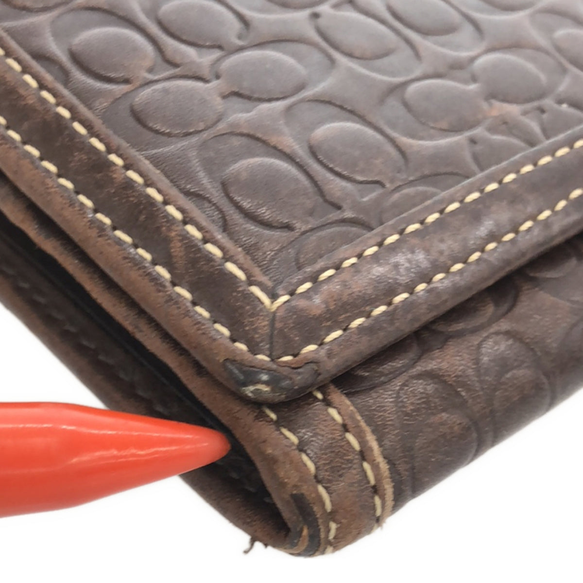COACH / コーチ | レザー シグネチャーロゴ エンボス フラップ ロングウォレット 長財布 | ブラウン | レディース