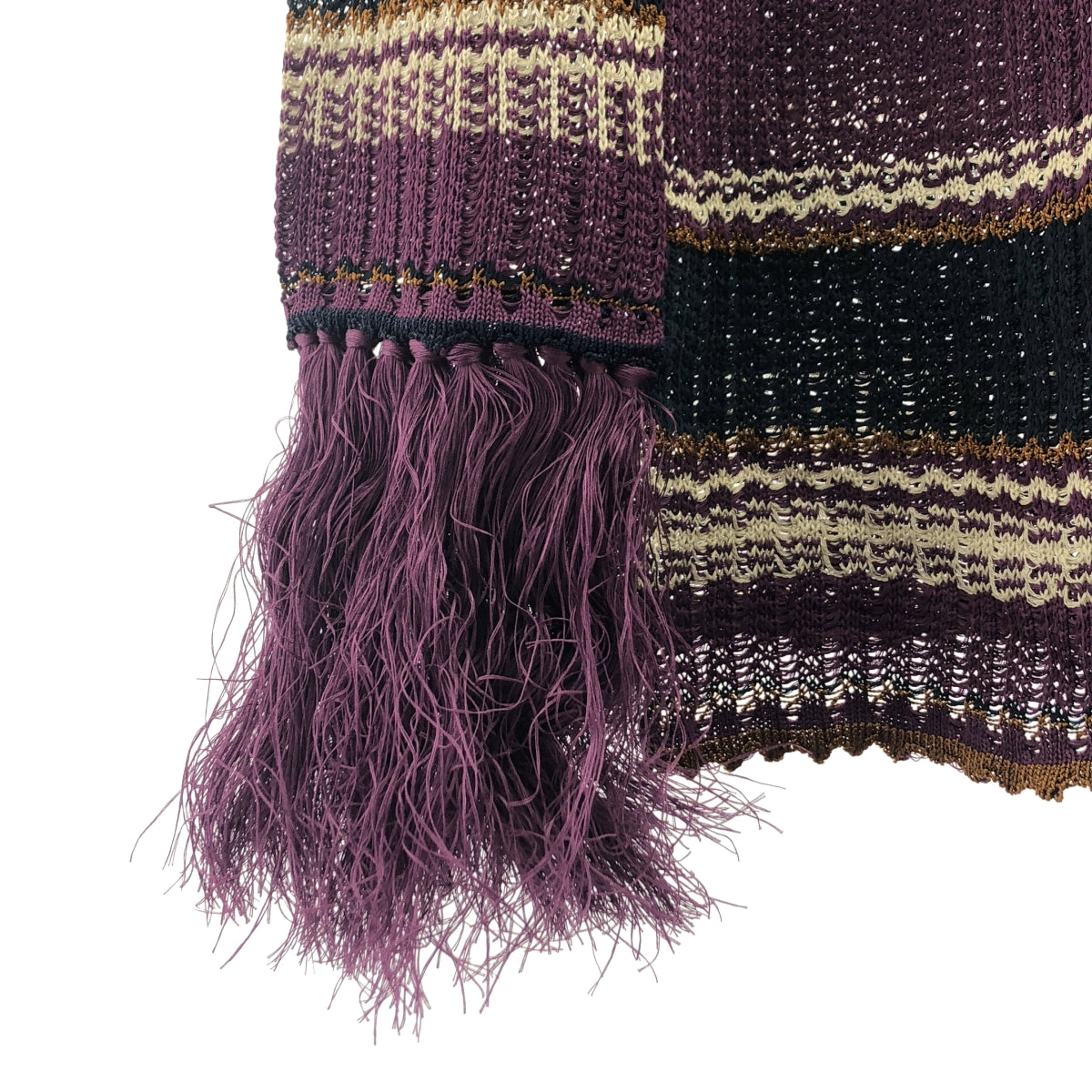 【美品】  LENZ / レンズ | LENZ / レンズ KNIT SKIRT / フリンジ ニット スカート | F | パープル | レディース