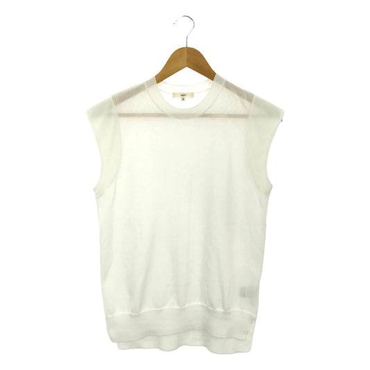 [Good Condition] yori | Sherbet Slit Sleeveless Knit | Size 36 | White | Women's