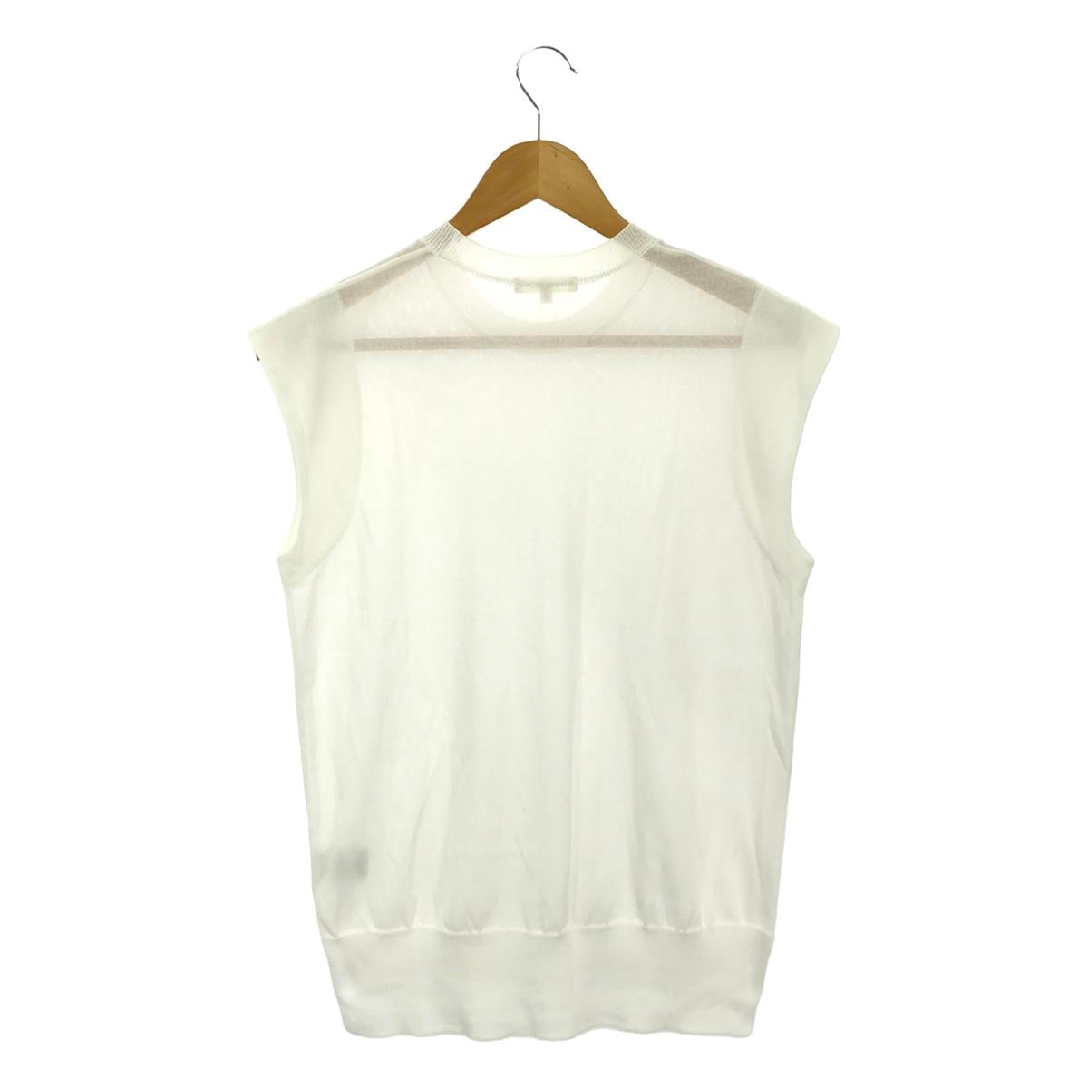 [Good Condition] yori | Sherbet Slit Sleeveless Knit | Size 36 | White | Women's