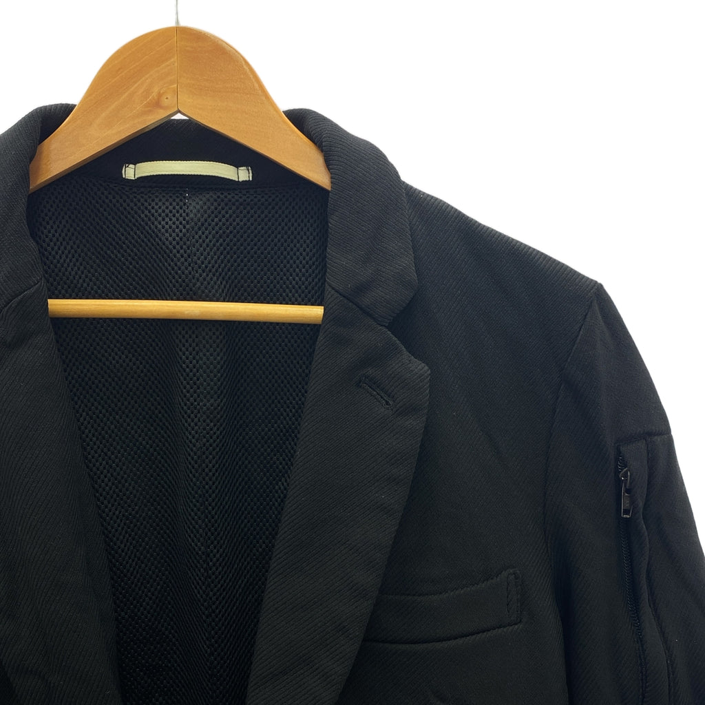 COMME des GARCONS HOMME PLUS / コムデギャルソンオムプリュス | 2005AW | ポリエステル 製品染め 1B シングルブレスト ジャケット / メッシュ総裏地 | S | ブラック | メンズ