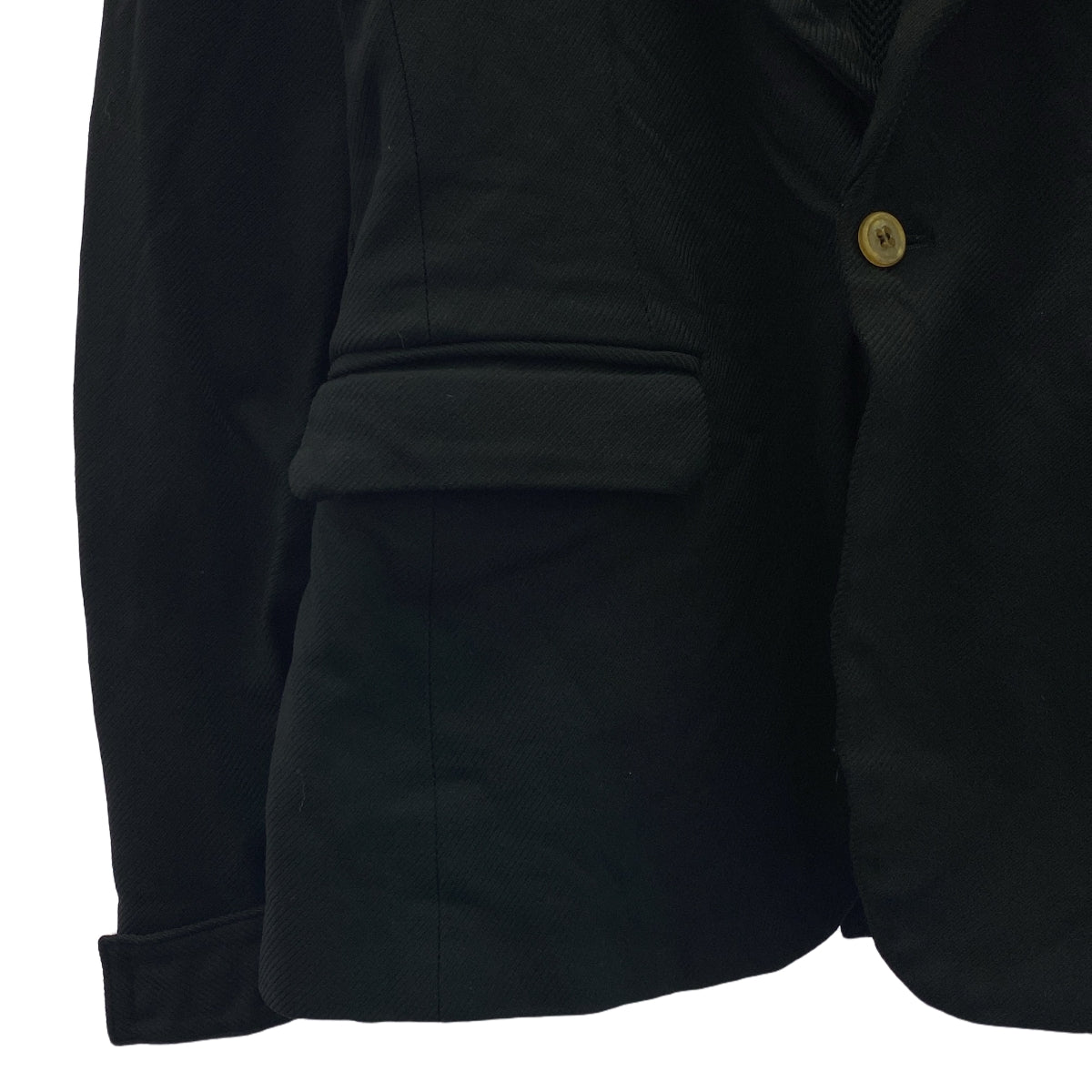 COMME des GARCONS HOMME PLUS / コムデギャルソンオムプリュス | 2005AW | ポリエステル 製品染め 1B シングルブレスト ジャケット / メッシュ総裏地 | S | ブラック | メンズ