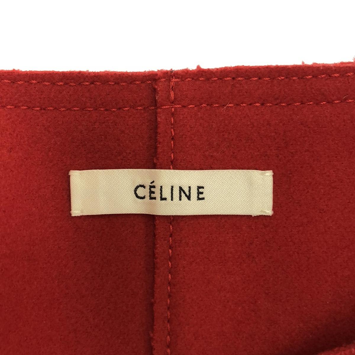 CELINE / セリーヌ | フィービー期 ウールフェルト ラップスカート | 34 | レッド | レディース