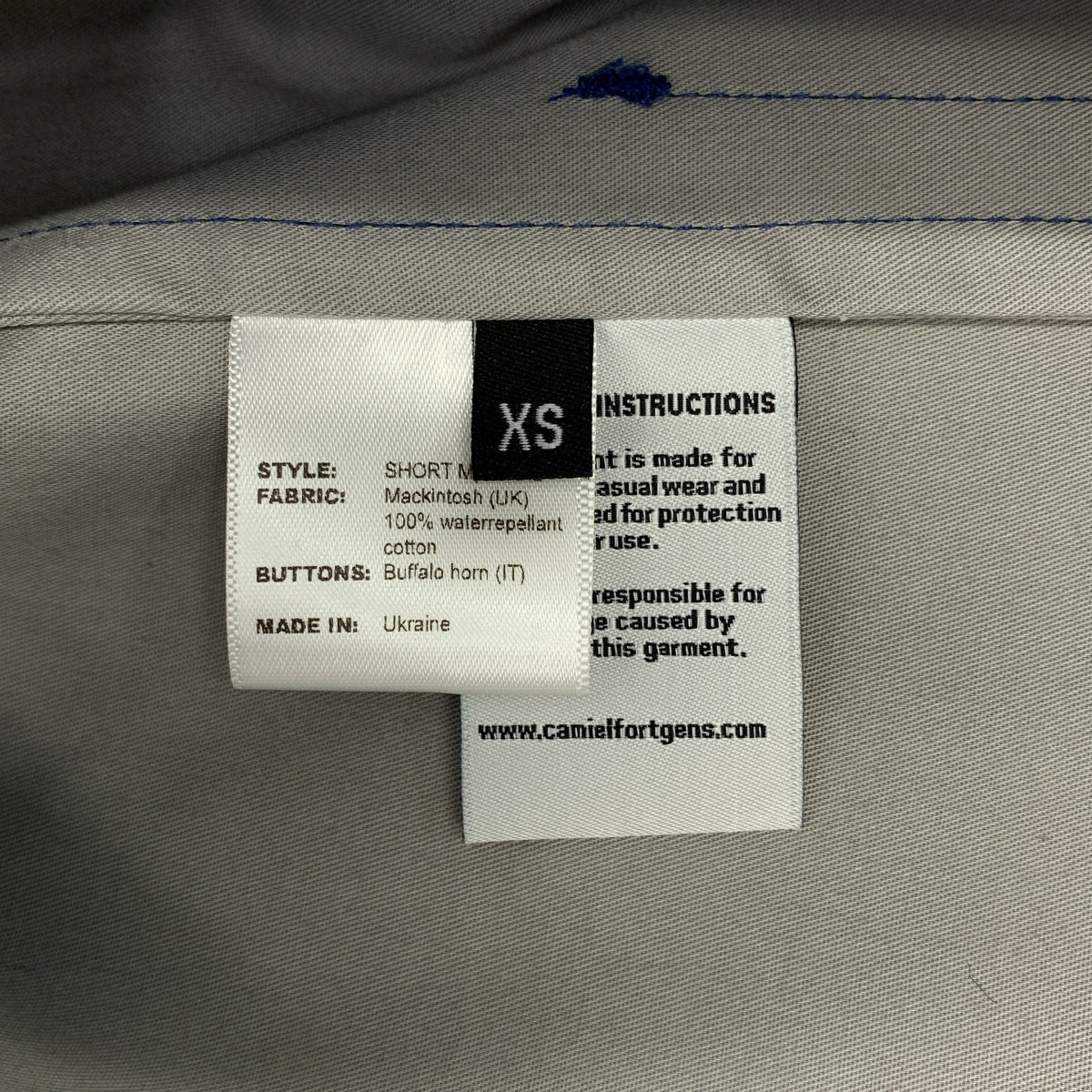 CAMIEL FORTGENS | SHORT MAC XXL 防水超大號 Mackintosh 外套 | XS | 男款
