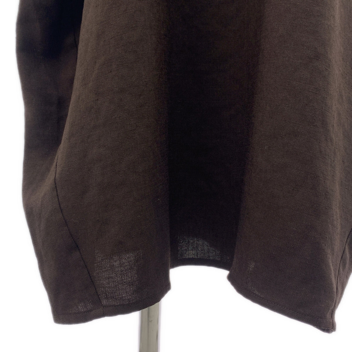 【미품】 ENFOLD / 엔폴드 | 린넨 라이크 입체 슬리브 DRESS 원피스 | 36 | 다크 브라운 | 여성