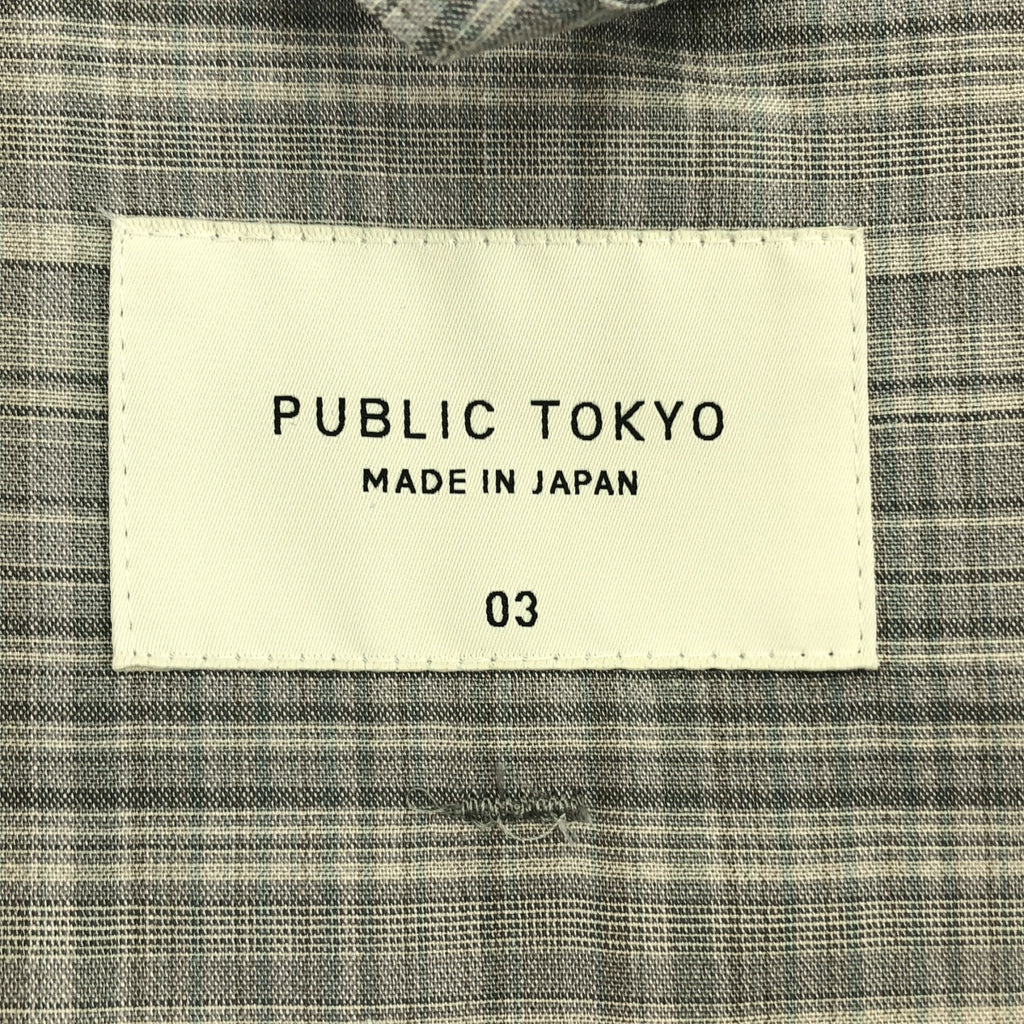 PUBLIC TOKYO | 苧麻格紋襯衫外套 | 3號 | 男士