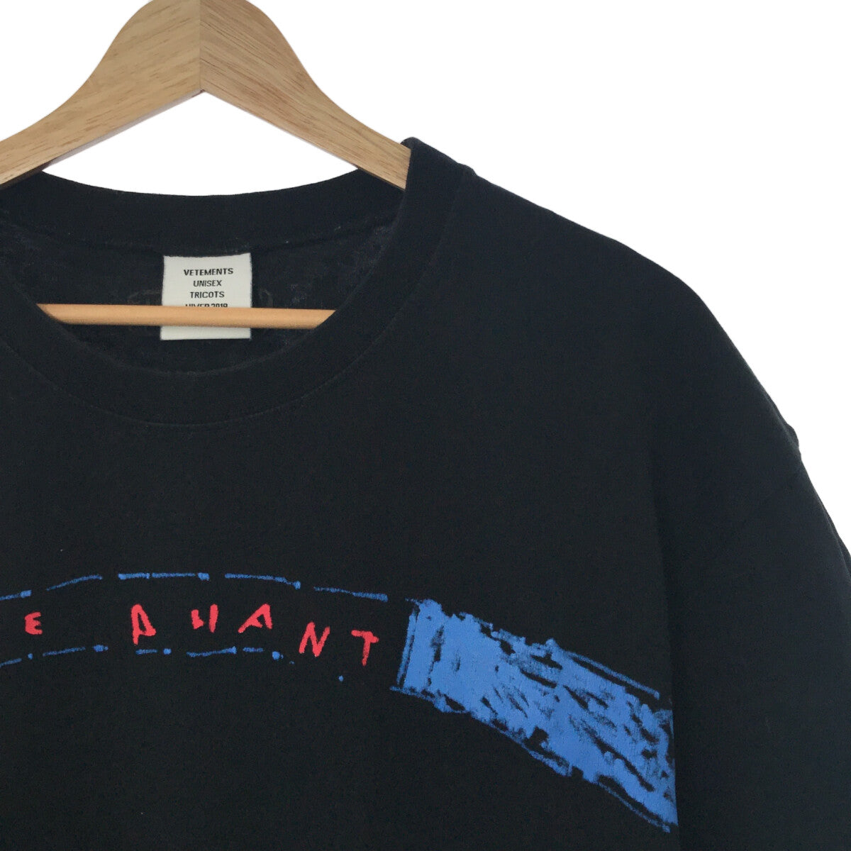 VETEMENTS | 2019秋冬 |大象塗鴉印花T卹 | XS |黑色 |男士