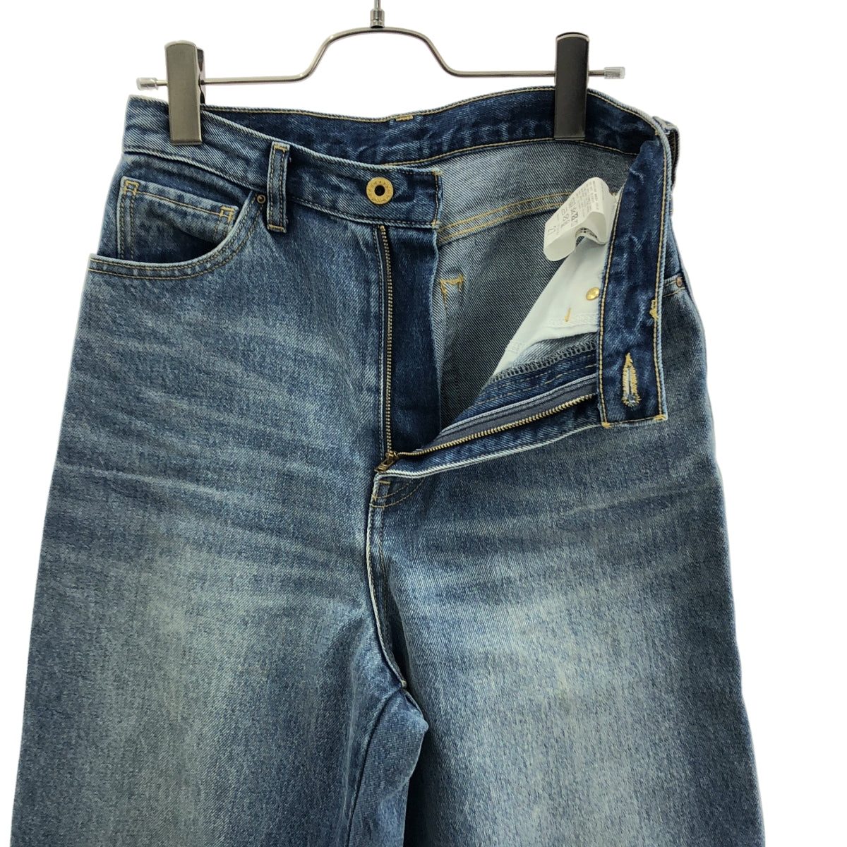 5 1/2 (Five and Half) by Spick &amp; Span / 파이브 앤 하프 바이스 픽 앤 스팬 | 2024SS | CURVE LINE_DENIM / 로고 패치 데님 팬츠 | 27 |