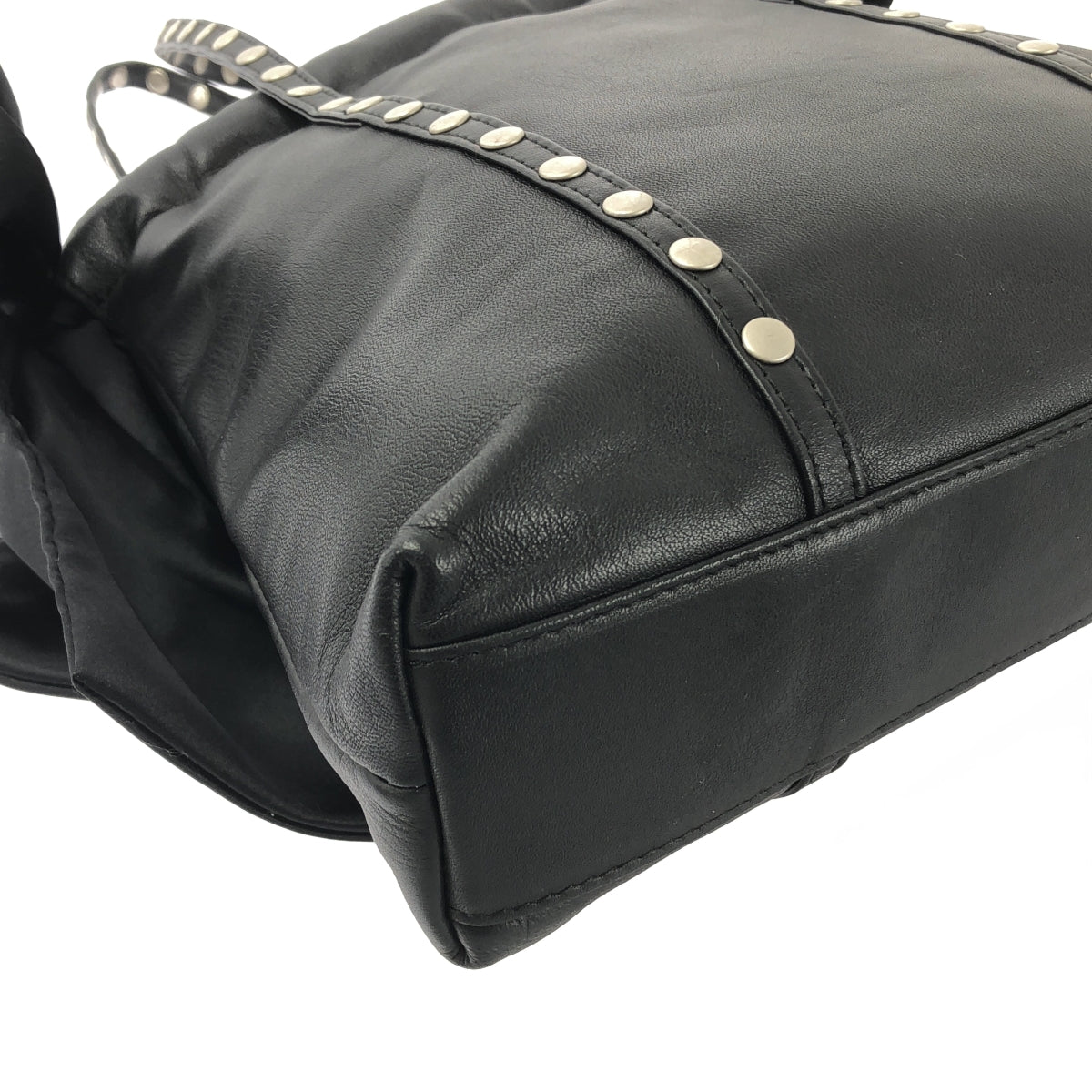 JUNYA WATANABE COMME des GARCONS / 준야 와타나베 | 가죽 스터드 장식 리본 드로우 스트링