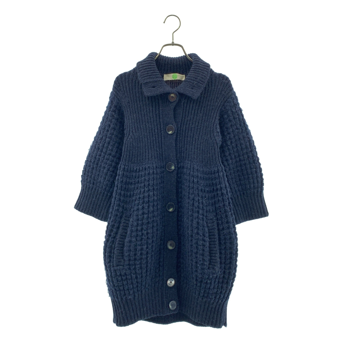 STELLA McCARTNEY / ステラマッカートニー | アルパカ混 ウール ロング ニット カーディガン | 36 | ネイビー | レディース