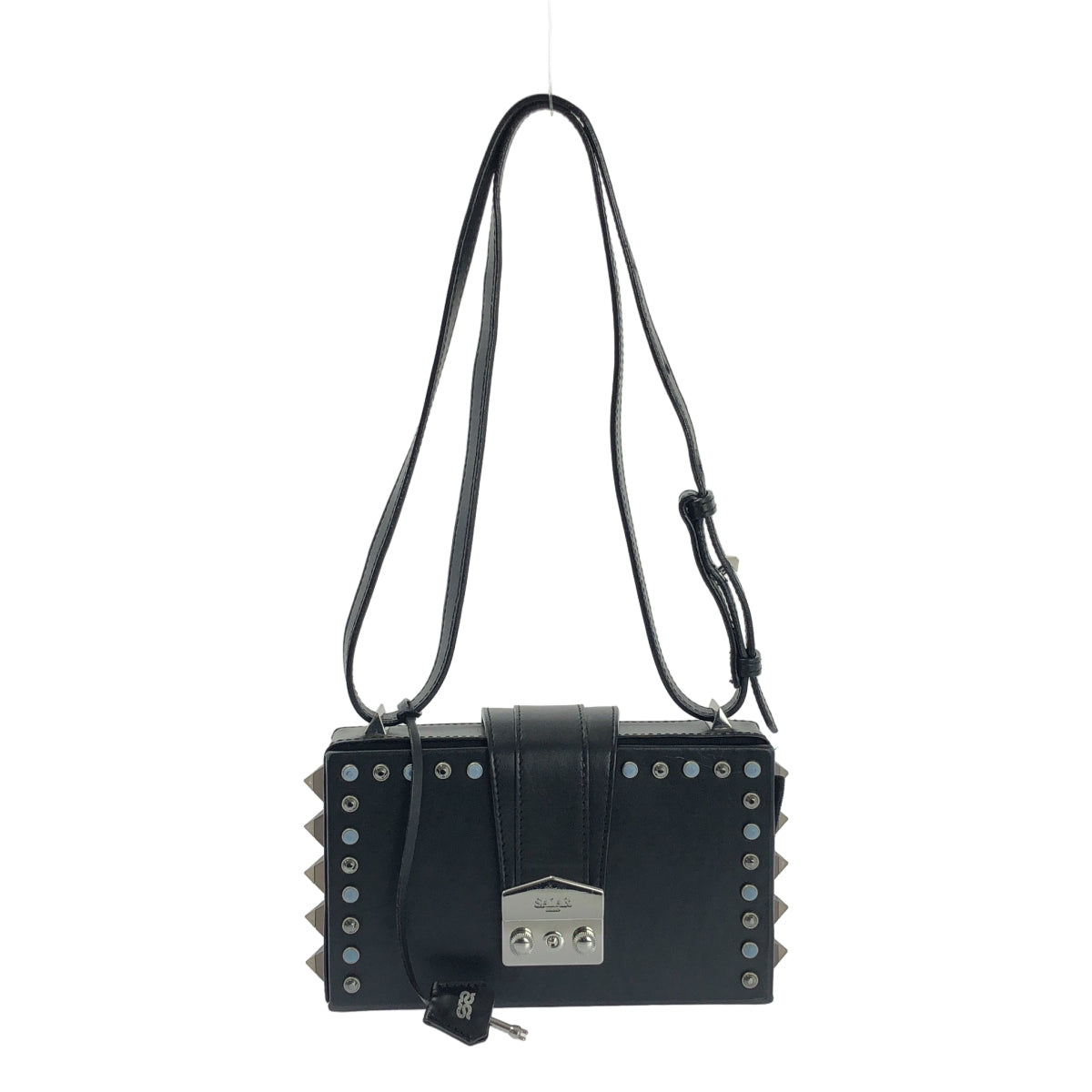 SALAR MILANO | 鉚釘皮革方形單肩包 | 黑色 | 女款