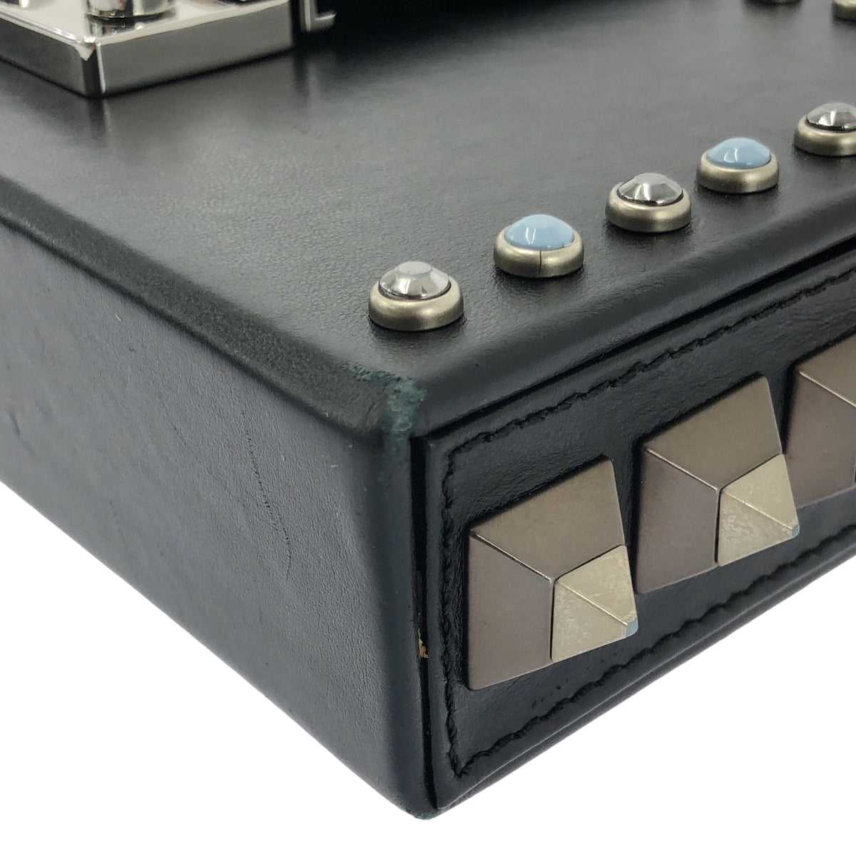 SALAR MILANO / サラーミラノ | スタッズ装飾 レザー スクエア ショルダーバッグ | ブラック | レディース