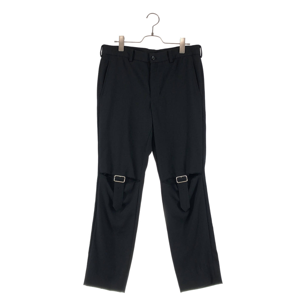 BLACK COMME des GARCONS / ブラックコムデギャルソン | 2023AW | カットアウト アジャスター スラックス パンツ | M | メンズ