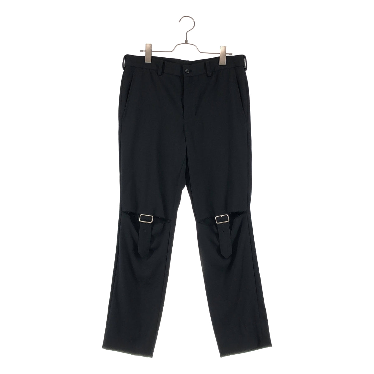BLACK COMME des GARCONS / ブラックコムデギャルソン | 2023AW | カットアウト アジャスター スラックス パンツ | M | メンズ