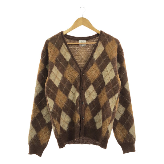 Needles | Mohair wool argyle knit cardigan | M | Men's