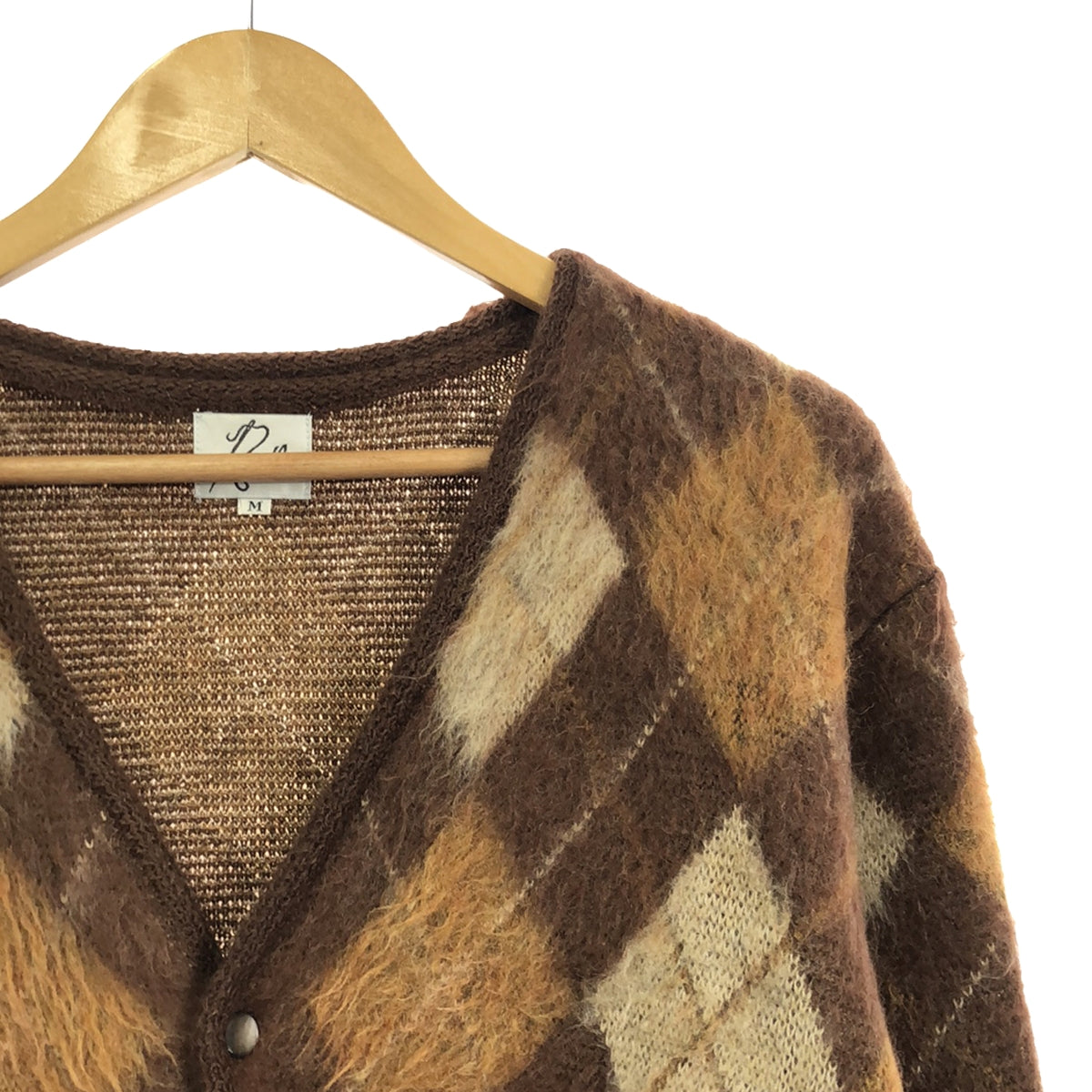 Needles | Mohair wool argyle knit cardigan | M | Men's