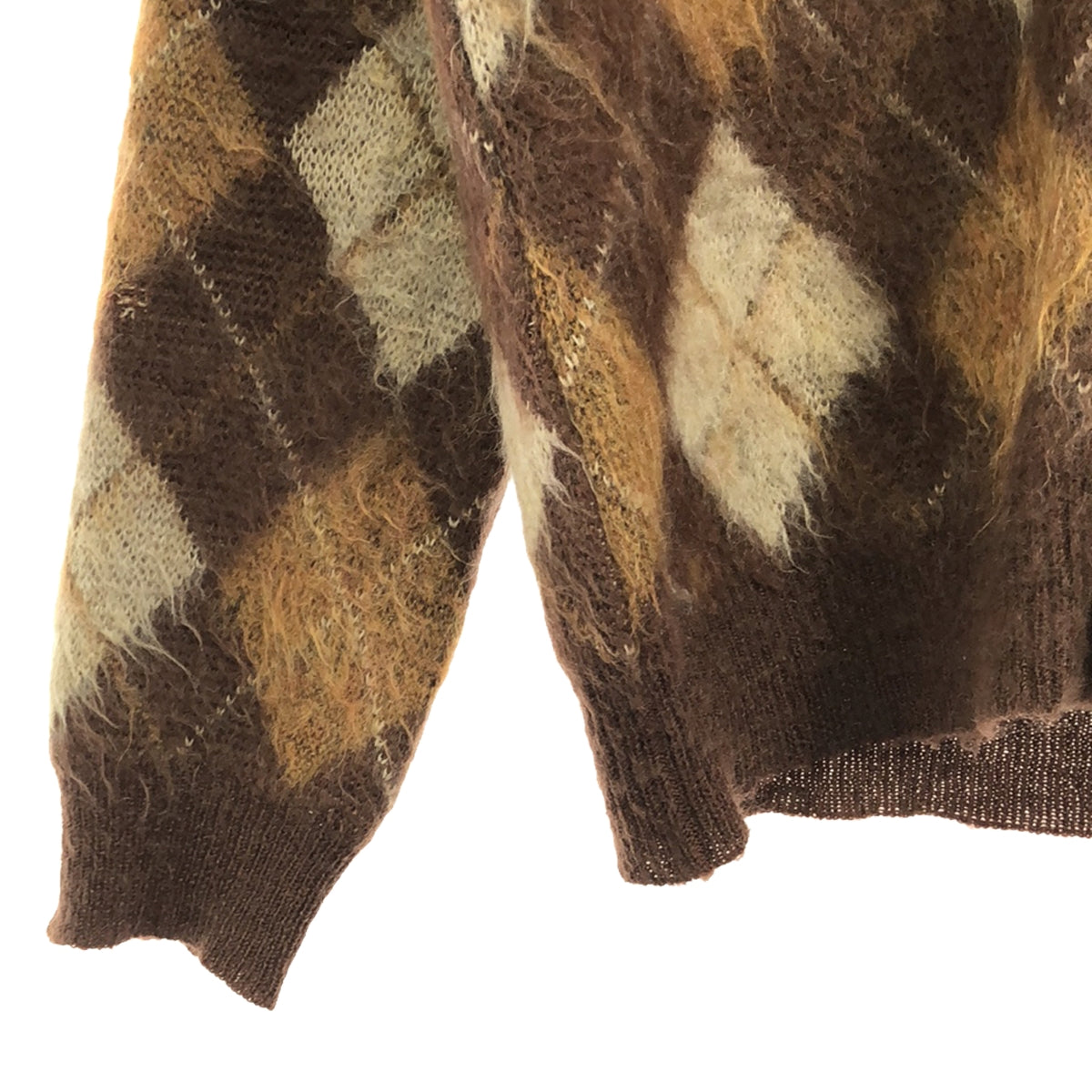 Needles | Mohair wool argyle knit cardigan | M | Men's