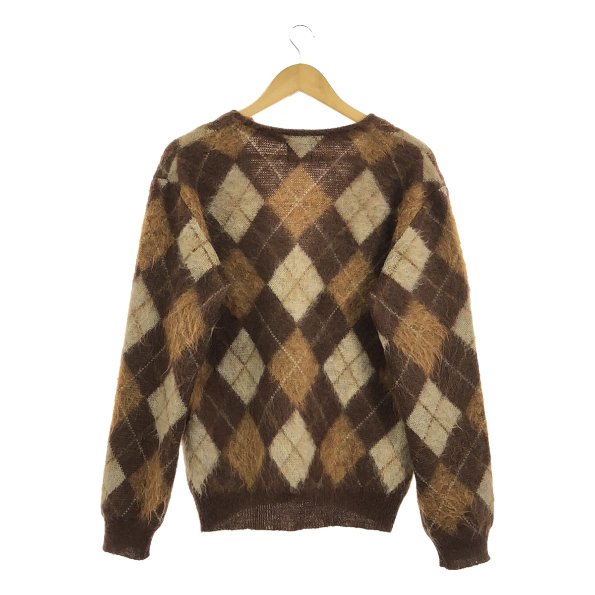 Needles | Mohair wool argyle knit cardigan | M | Men's