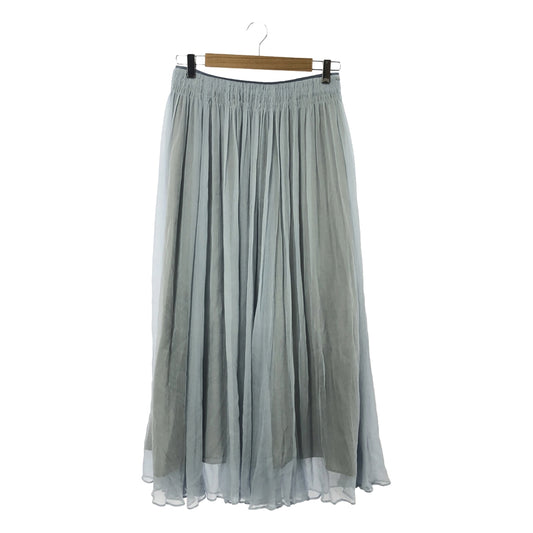 ebure | 2020SS | Silk willow long skirt | 38 | Light blue | Women's