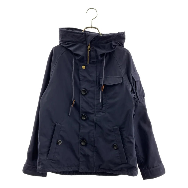 JOHNBULL / ジョンブル | ユーティリティシェル ロゴボタン ジャケット フーディ | S | ネイビー | レディース