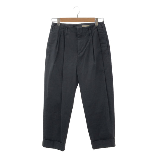 MARGARET HOWELL / Margaret Howell | Cotton twill 2-pleat straight pants | Size 3 | Black | Women's