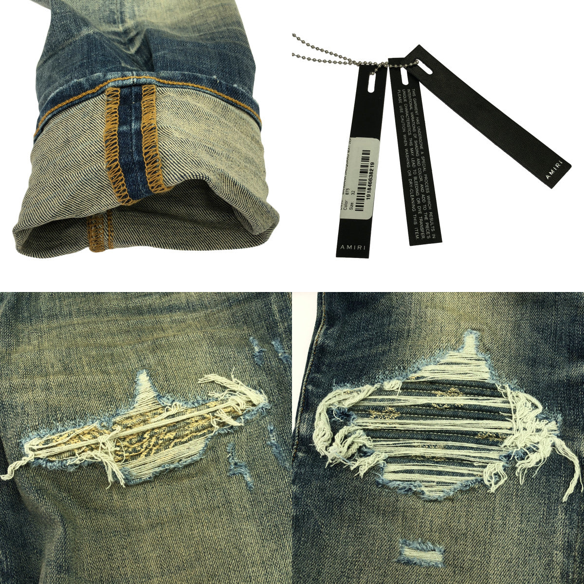 AMIRI / アミリ | 2024SS | BANDANA JACQUARD MX1 JEAN ダメージ加工 バンダナ ジャガード デニムパンツ | 32 | メンズ