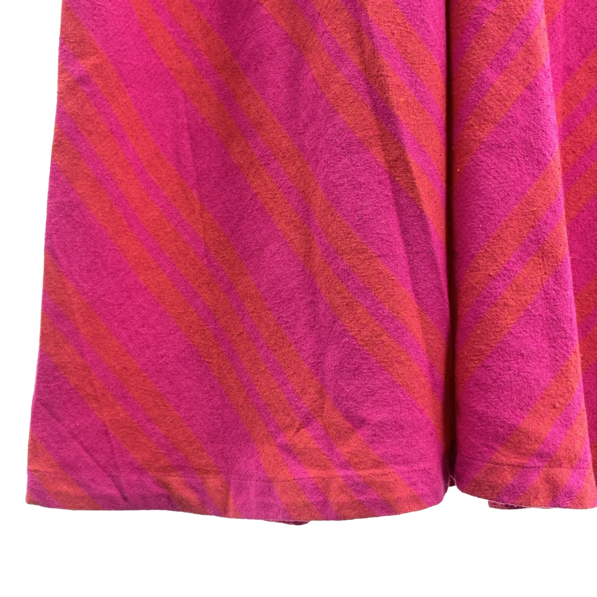 sara mallika | 寬條紋斜紋連身裙 | 拉絨、褶皺袖、口袋連身裙 | M碼 |