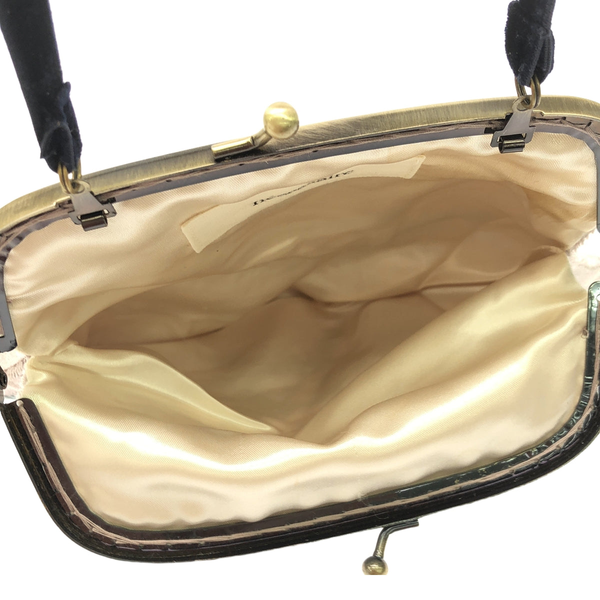 nesessaire / 네세세아 | 벨벳 자수 가마구치 가방 | 회색 | 여성