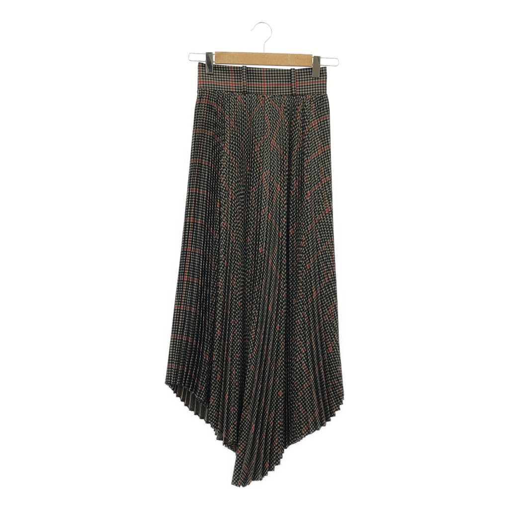 【미품】 HYKE / 하이크 | 2021AW | PLAID PLEATED SKIRT 체크 플리츠 스커트 | 1 | 베이지 × 블랙 계열 | 여성