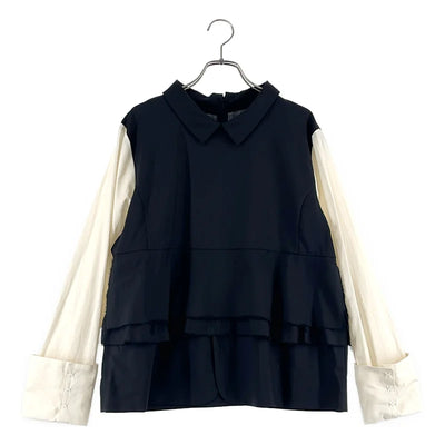 SUNAOKUWAHARA / スナオクワハラ | バイカラー カットオフ 襟付き ブラウス | 2 | レディース