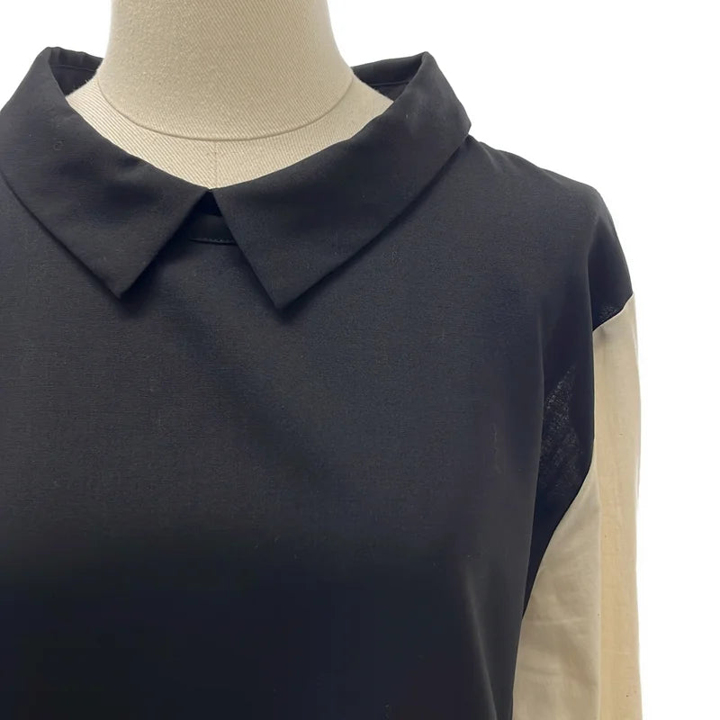 SUNAOKUWAHARA / スナオクワハラ | バイカラー カットオフ 襟付き ブラウス | 2 | レディース