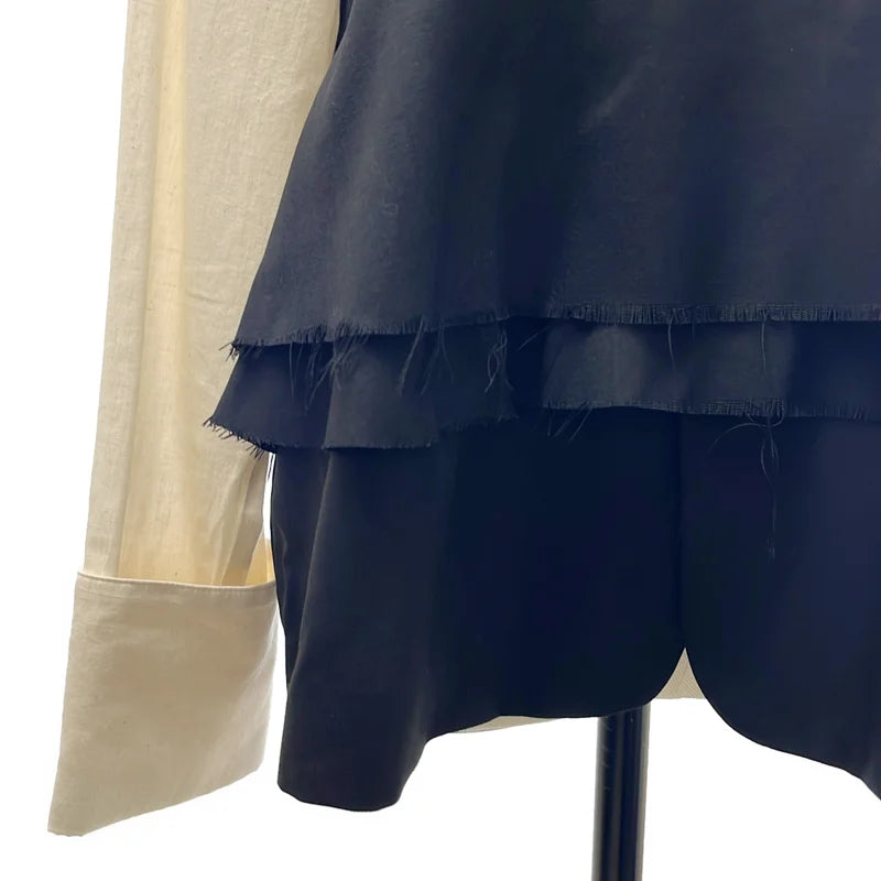 SUNAOKUWAHARA / スナオクワハラ | バイカラー カットオフ 襟付き ブラウス | 2 | レディース