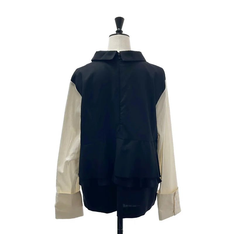 SUNAOKUWAHARA / スナオクワハラ | バイカラー カットオフ 襟付き ブラウス | 2 | レディース