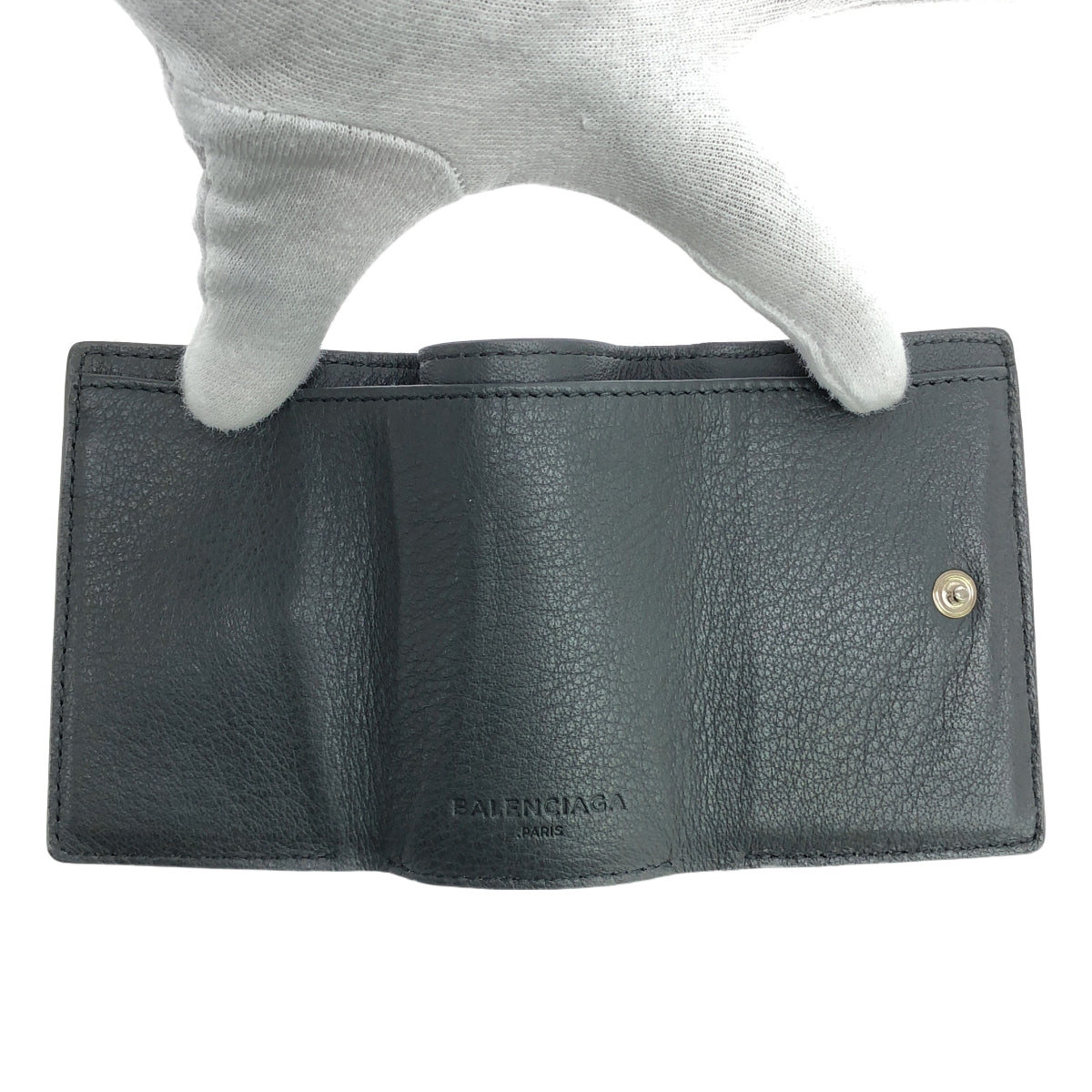 BALENCIAGA / バレンシアガ | PAPER / ペーパー レザー ミニウォレット | グレー | レディース