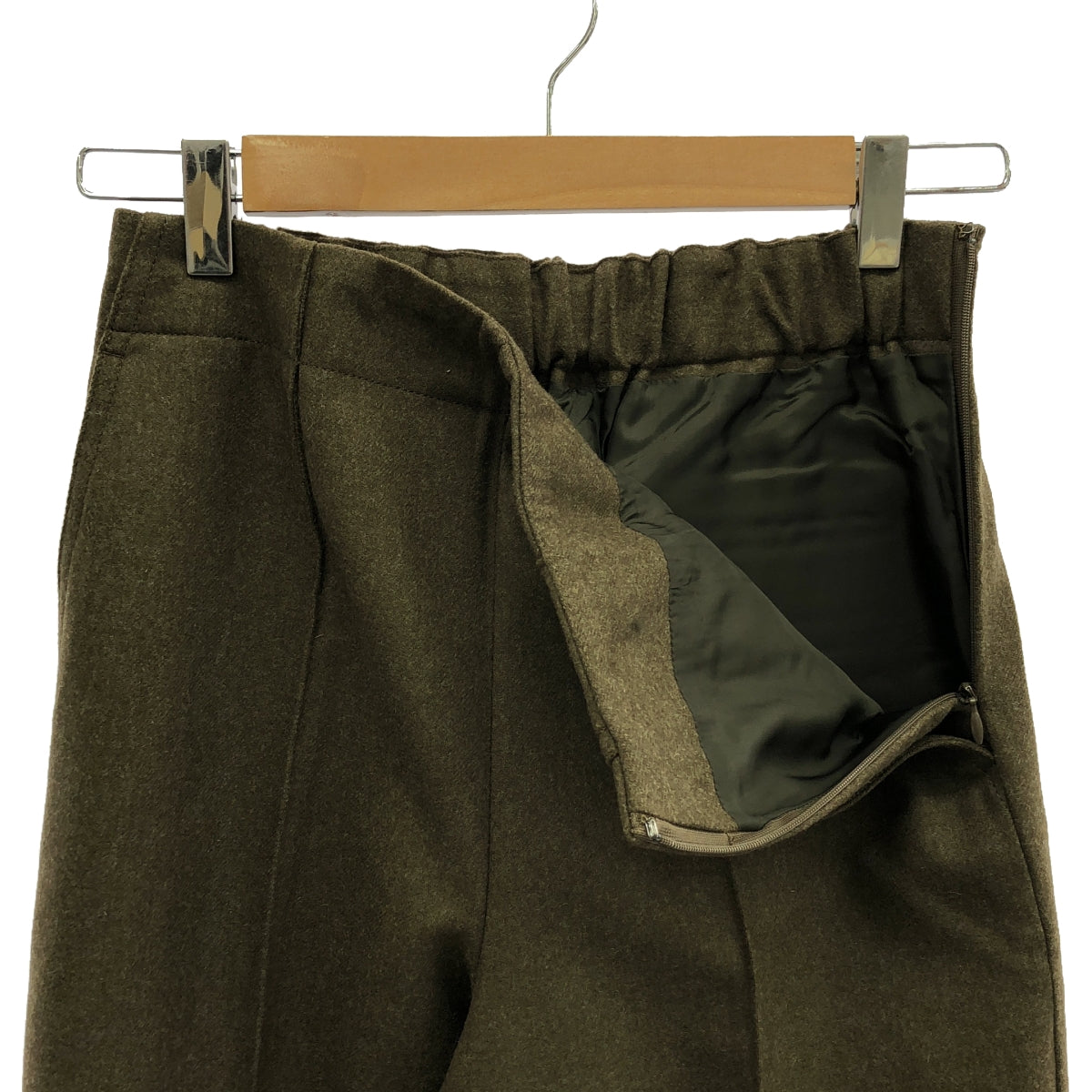 [新] 明日世界 MACPHEE |羊毛尼龍法蘭絨直筒褲 | 34 |布朗 |女性的