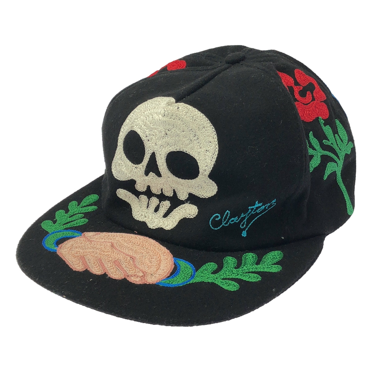 Clayton Patterson / 클레이튼 패터슨 | SOLID SKULL CHAIN ​​STITCH EMBROIDERY CAP 해골 자수 캡 | F | 기타