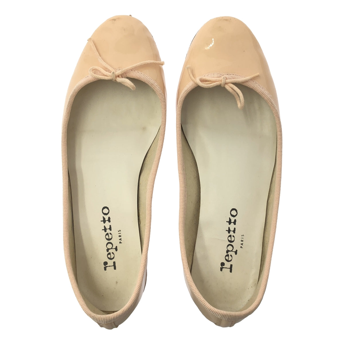 Repetto | 皮革緞帶平底芭蕾平底鞋 | 35號 | 米色 | 女款