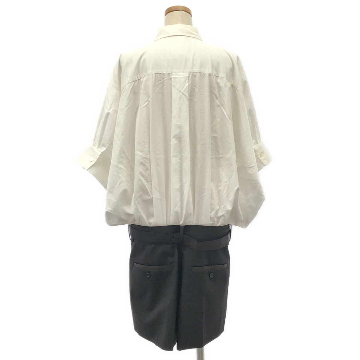 sacai / sacai | x Thomas Mason / 襯衫和短裙迷你連身裙 | 尺寸 2 | 白色/黑色 | 女款