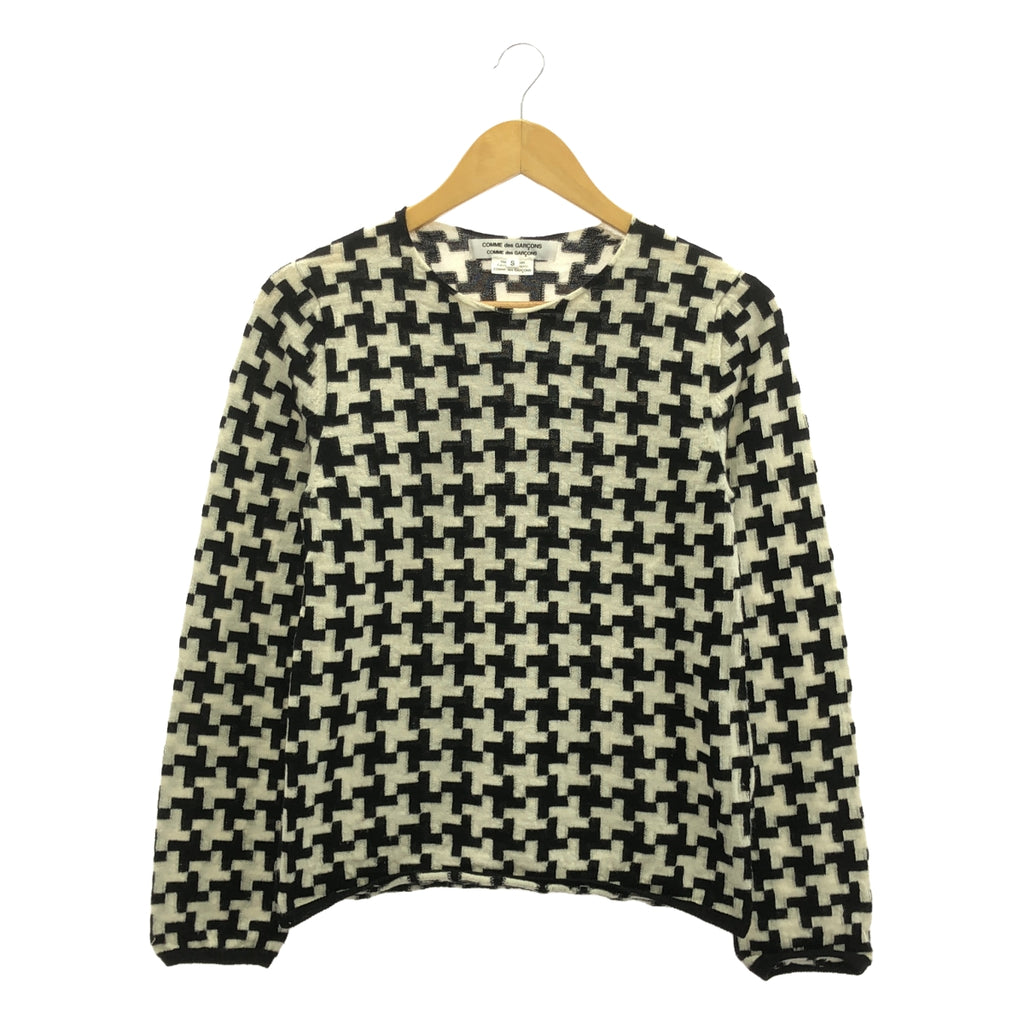 COMME des GARCONS COMME des GARCONS / Comme des | 2019秋冬 |幾何圓領針織套頭衫 | S |米白色/黑色|女性的