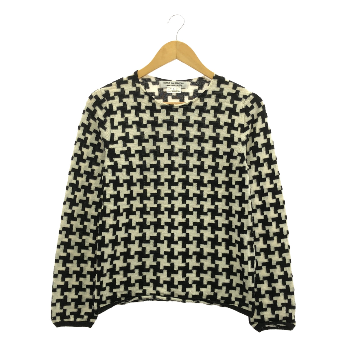 COMME des GARCONS COMME des GARCONS / Comme des | 2019秋冬 |幾何圓領針織套頭衫 | S |米白色/黑色|女性的