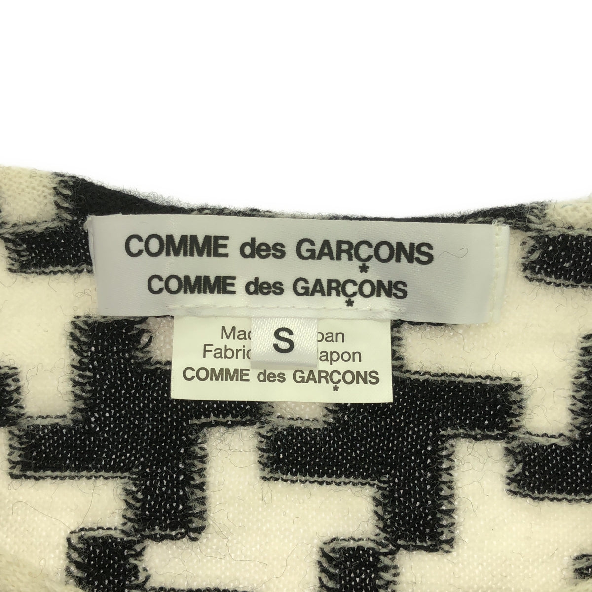 COMME des GARCONS COMME des GARCONS / Comme des | 2019秋冬 |幾何圓領針織套頭衫 | S |米白色/黑色|女性的