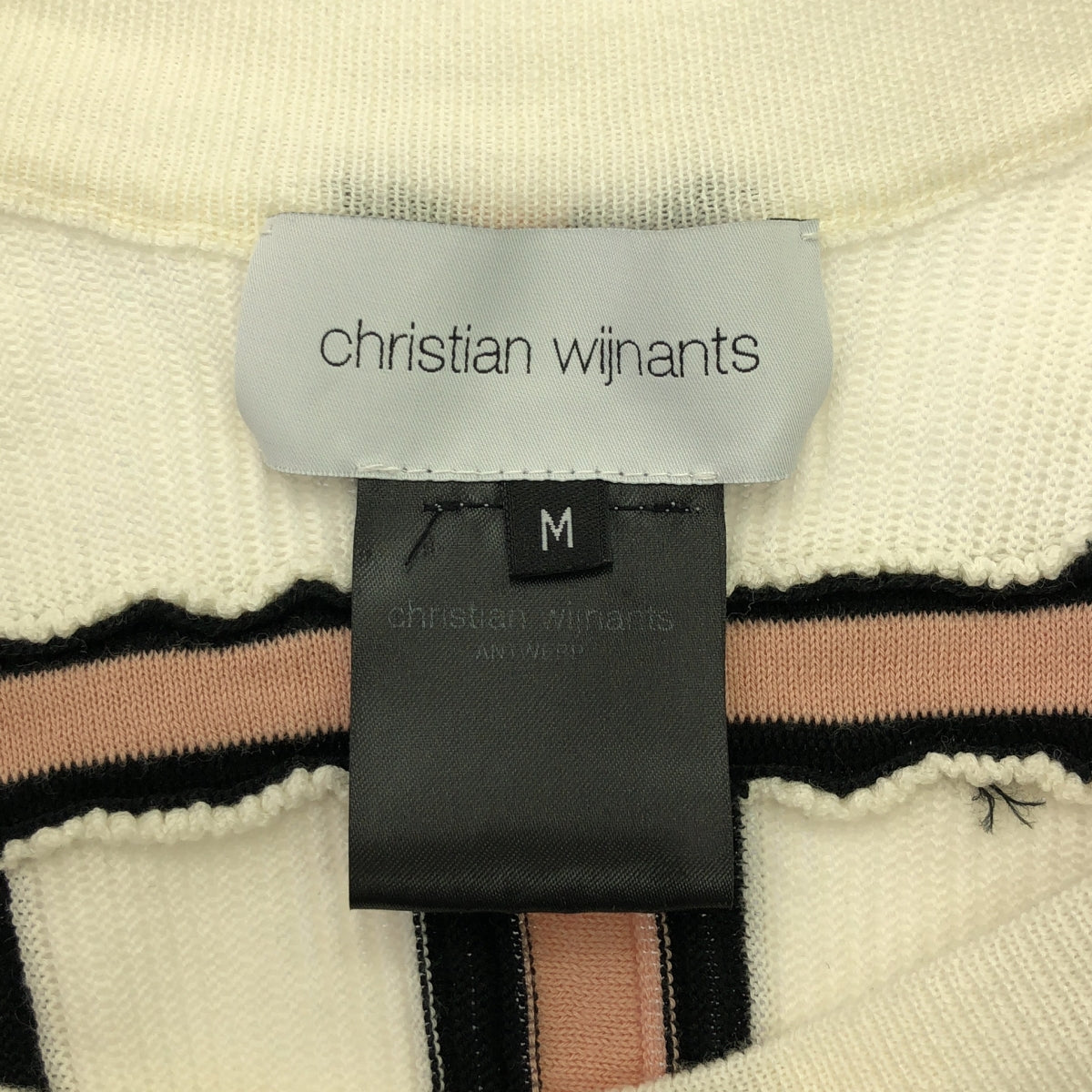 Christian Wijnants | Striped Sleeveless Knit Skirt Set | M | White/Black/Pink | Women's