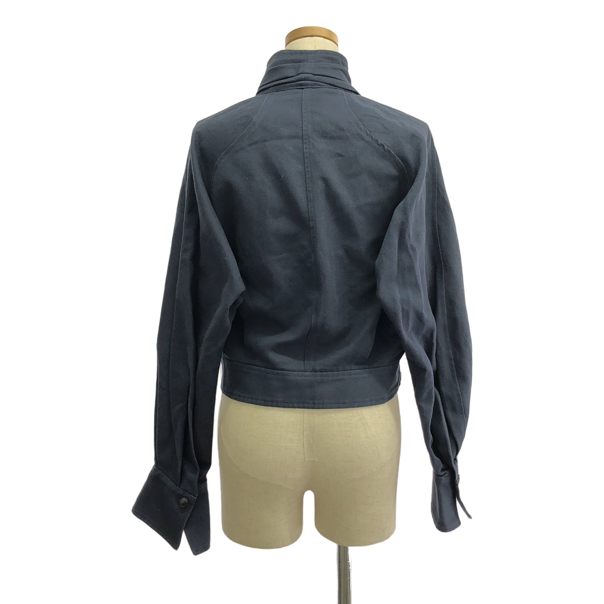 Mame Kurogouchi / マメクロゴウチ | Cotton Linen Twill Short Jacket コットン リネン ショート ジャケット | 2 | ネイビー | レディース