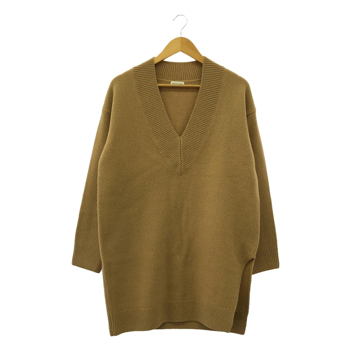 德賴斯·範諾頓 |美利奴羊毛開衩針織 | XS |淺棕色 |女性的