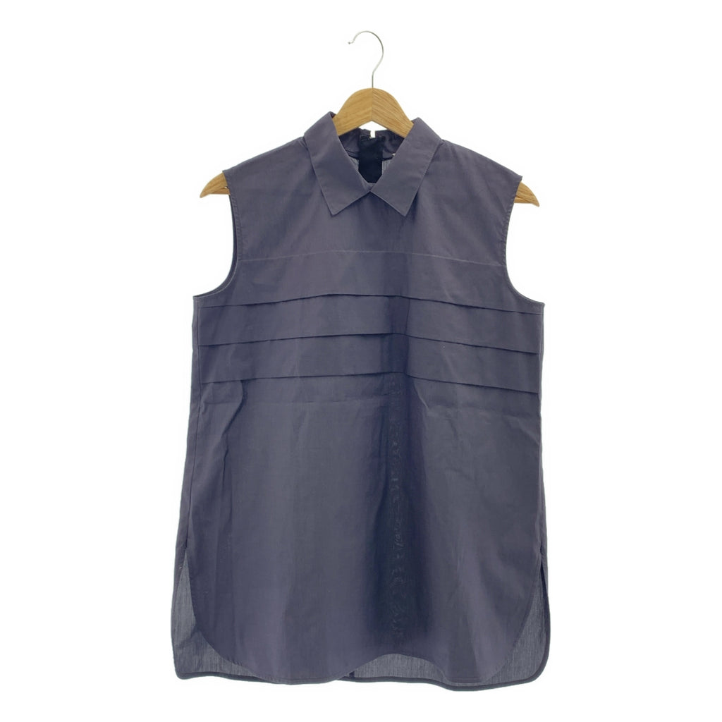 ebure / エブール | コットン バックジップ スリット ノースリーブ ブラウス | 36 | レディース